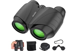 ZZSTAR 12x26 Binoculars for Adults, Foldable Compact Binoculars with FMC Lens & BAK4 Prism, Easy Focus Low Light Vision Small Binoculars for Bird Watching,Travel, Hunting, Hiking, Black