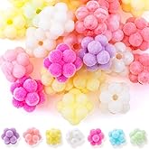 OIIKI 20pcs Velvet Bubblegum Beads for Pen, Colorful Fancy Focal Beads for DIY Crafts, 0.45in Loose Space Beaded Supplies for Beadable Pens Keychains Necklace Bracelet Jewelry Making