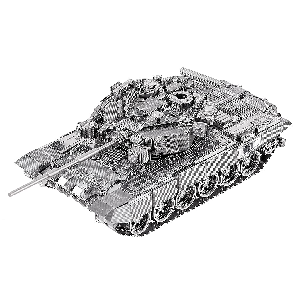 Piececool 3D Puzzle Metal T-90A Main Battle Tank, War Machinery Craft Model Kits for Adults to Build, 3D Puzzles Adult Teens for Stainless Steel, Home Decoration, Collection, 150 Pieces