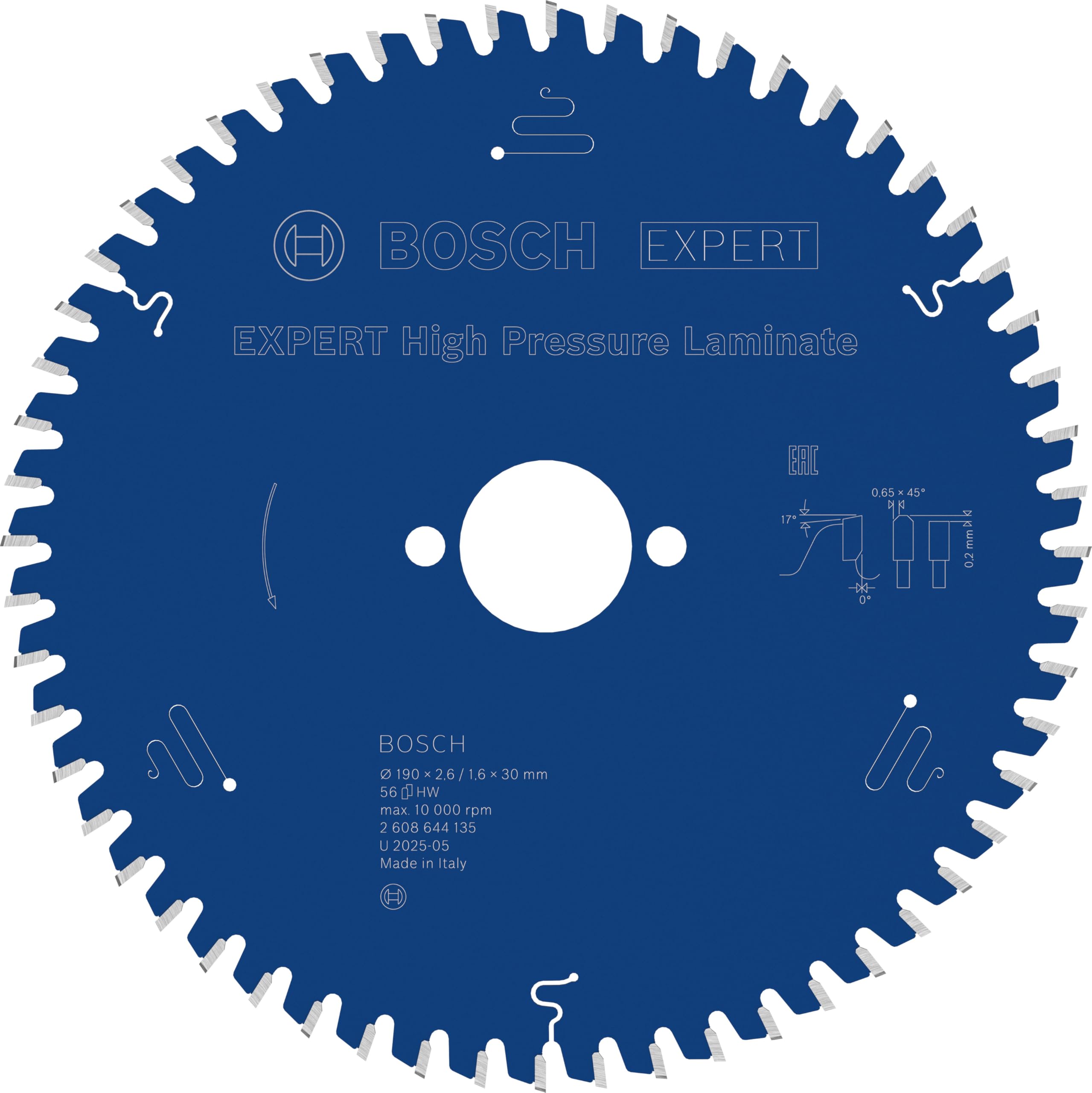Bosch 1x EXPERT High Pressure Laminate Corded Circular Saw Blade for Handheld Circular Saw (for HPL High-pressure laminate, Ø mm, Professional Accessory Hand-Held Corded Circular Saws)
