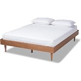 Baxton Studio Platform, Queen, Ash walnut