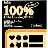 Breliter Light Blocking Stickers - 144PCS Light Blackout Covers with Tweezers for Electronics Light Dimming for Routers, Monitors and Electrical Appliances, Block 95%-100% of LED Lights (Blackout)