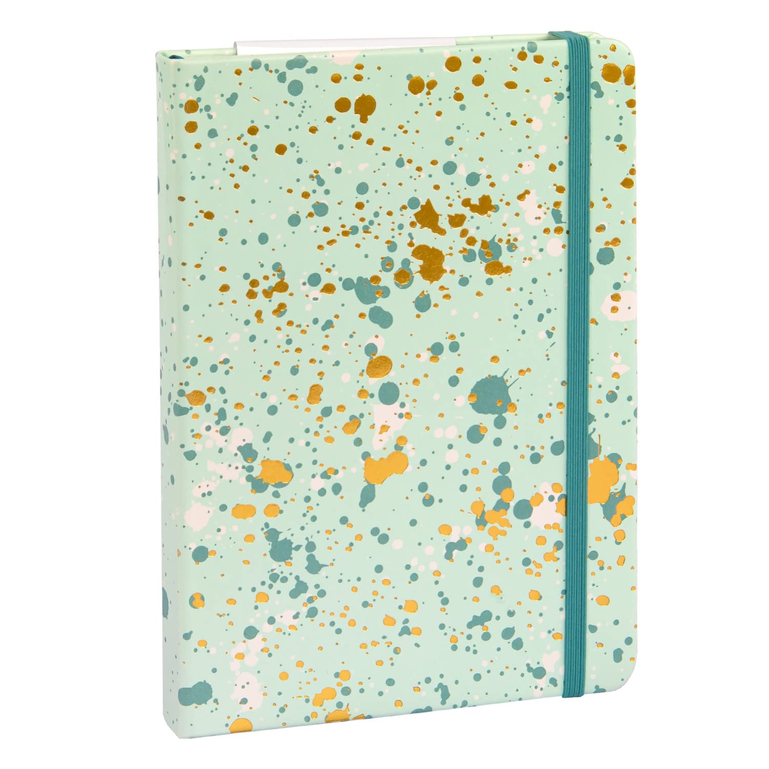 Idena Sparkle Mint 12251 Notebook, Squared, 14 x 20 cm, 192 Pages, 100 g/m², with Document Pocket, Bookmark Ribbon and Rubber Closure, Pack of 1