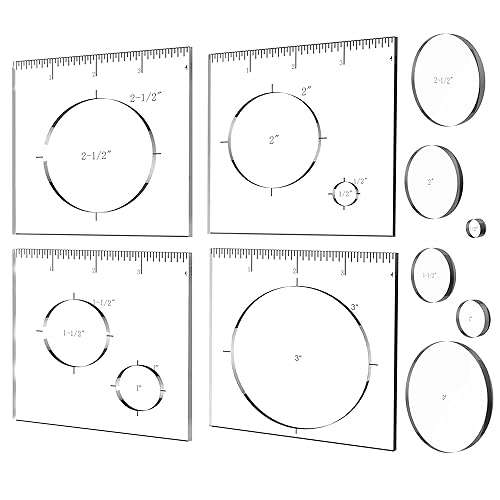 Monliful Pack of 4 Circle Inlay Template Set Router Templates for ...