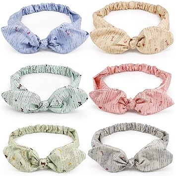 6 Pcs Women Headbands Butterfly Dragonfly Pattern Elastic Bow