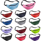 14 Pcs Neon Fanny Bag 80s Party Waist Bags Adjustable Neon Fanny Pack Oxford Cloth Workout Traveling Running Waist Bags with Zippered for Outdoor Rave Party Women Men,14 Colors (Retro Colors)