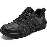 YOUTHUP Men's Hiking Shoes Non Slip Waterproof Lightweight Trail Shoes with Arch Support Comfortable Outdoor Trekking Sneakers for Camping Backpacking