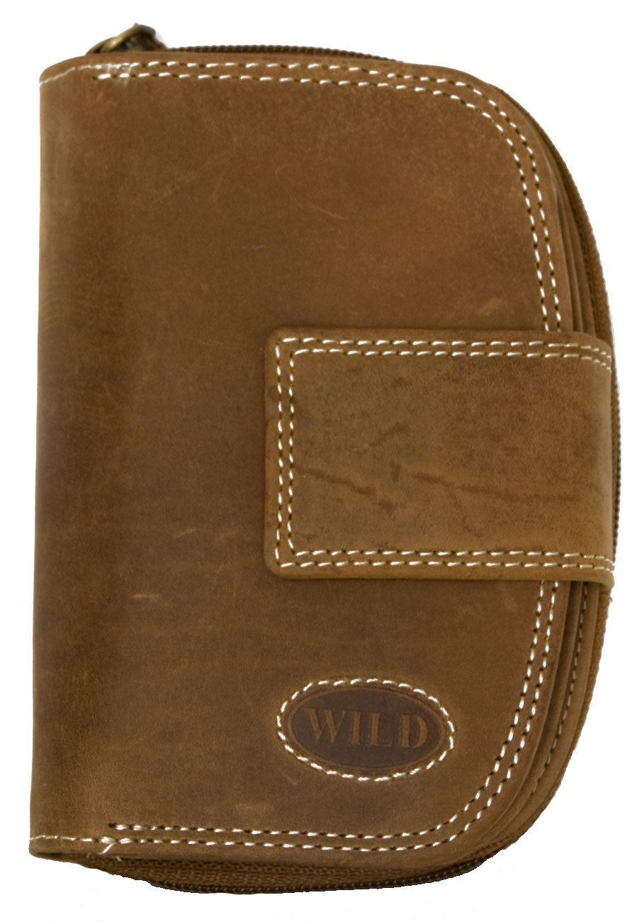 Women's Natural Wallet Wild Whole Made of a Strong Genuine Leather