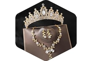 Kamirola Tiaras and Crowns for Women,Tiaras Earrings Necklace, Crystal Bridal Jewelry Set, Costume Party Halloween Prom Pageant Jewelry for Women(TR45)