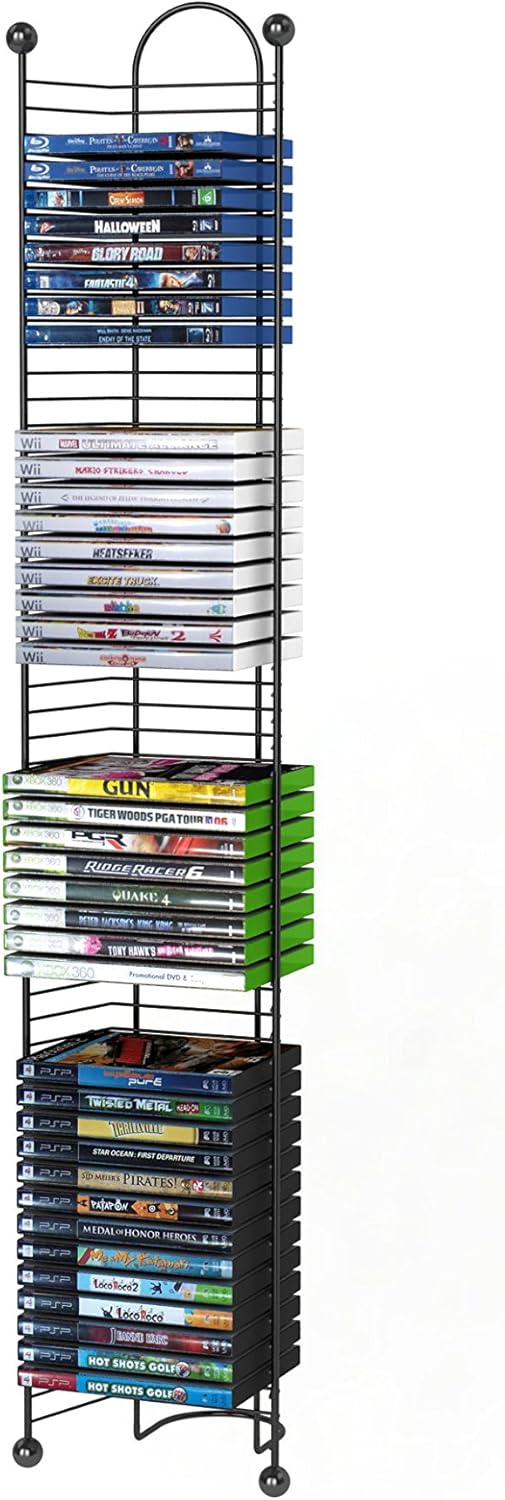 Atlantic 52-DVD/BLU Ray Disc Tower - PN 63712035 in Gunmetal: Home Audio & Theater