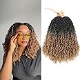 Youngther 12 Inch Crochet Yanky twist hair 6 Pack Pre-Twisted Fluffy Short Passion Twist crochet hair for black women Soft Yanky twist crochet hair pre looped for senegalese twist hair extension(OT27)