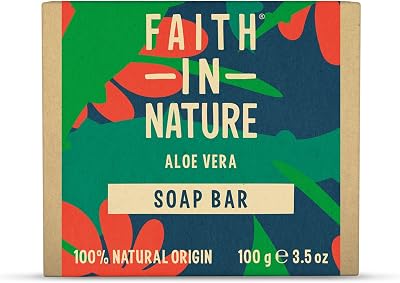 Faith In Nature Aloe Vera Soap 100 g - Plastic Free Hand Soap Bar
