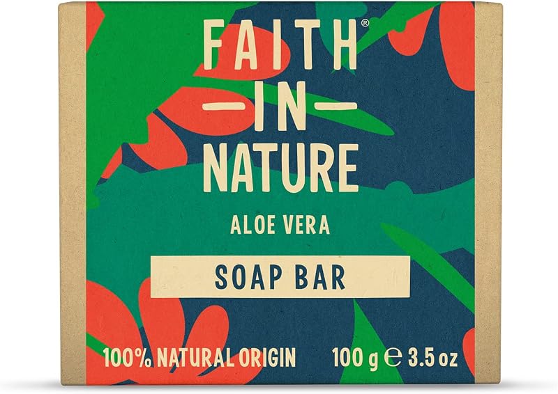 Faith In Nature Aloe Vera Soap 100 g - Plastic Free Hand Soap Bar