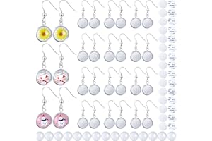 HICARER 30 Pieces Round Sublimation Earrings Blanks Bulk Stainless Steel Heat Transfer Sublimation Earrings with Wire Hooks for Women Girls DIY Earring Project Transfer Printing Accessories
