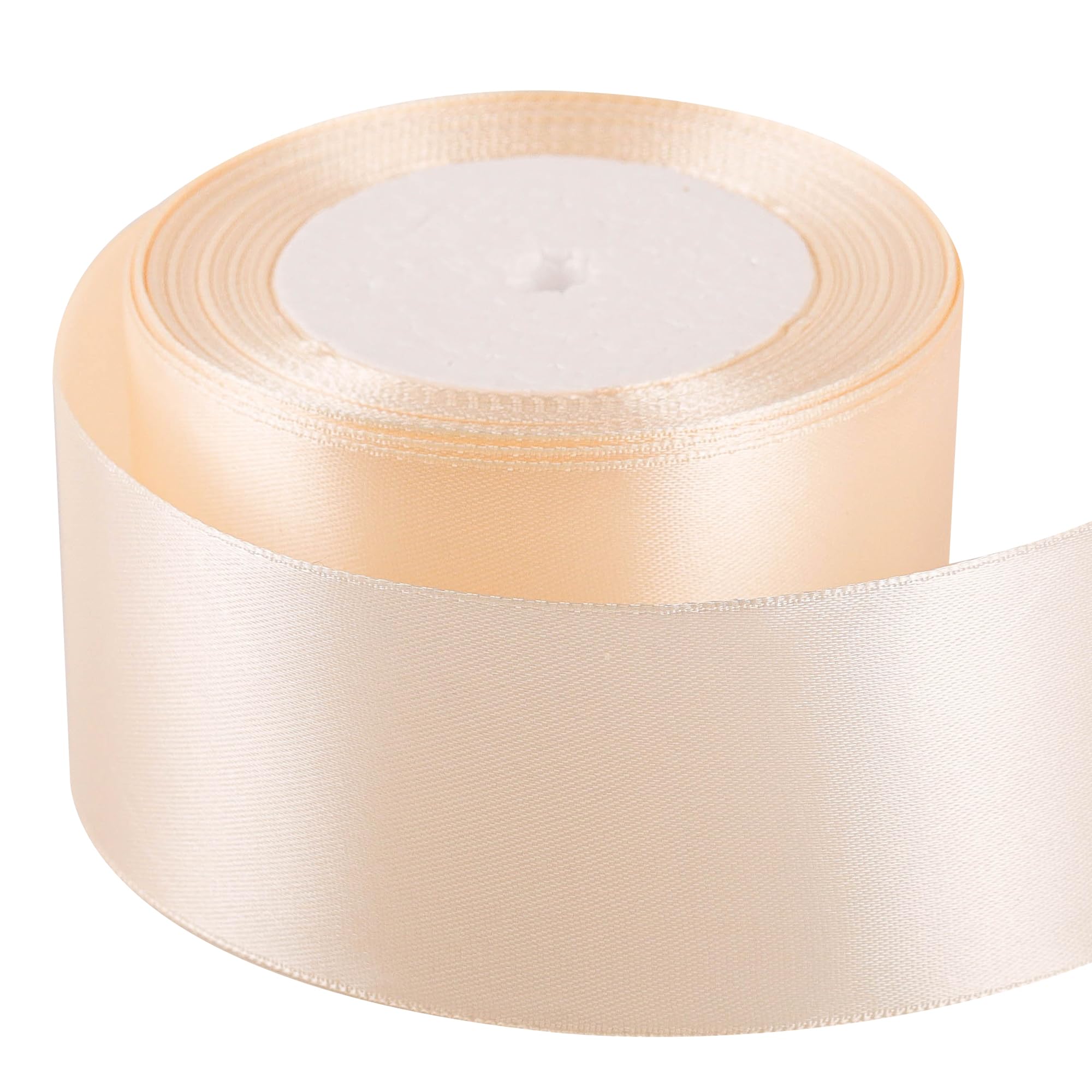 50mm Off-White Ribbon for Gift Wrapping 22M Thick Satin Ribbons Fabric 50mm for Christmas Day Decorative Ribbon, Gift Wrapping Ribbons for Crafting, Wedding Party Decoration