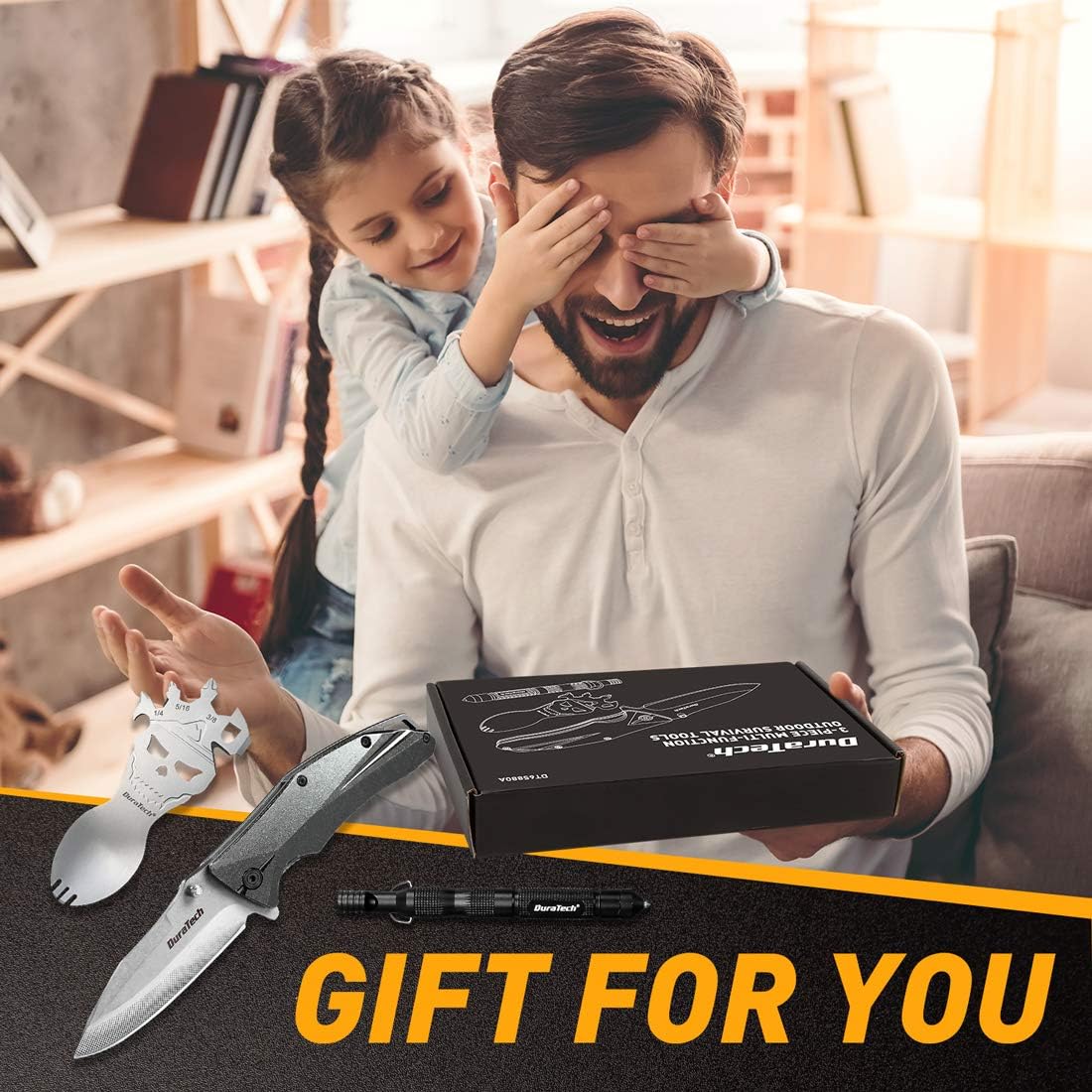DURATECH Gifts for Men Dad Fathers Day Tactical Folding Knife, Multitool Combo Kit, Tactical Pen, Utility Survival Tools for Camping, Hiking, Hunting and Fishing: Home Improvement
