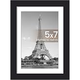 upsimples 5x7 Picture Frame, Wall Decor Photo Frames, Black 1 Pack | 5 x 7 Small Frame, 4x6 Frame with Mat for Gallery Wall, Family, Baby, Dog, Dorm, Christmas, Mothers' Day