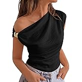 BTFBM Spring Tops for Women Trendy Off The Shoulder Top Sleeveless Ruched Going Out Solid Tank Blouses Fashion Clothing
