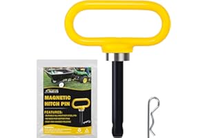 TRUSTKITS Magnetic Hitch Pin, Heavy Duty Ultra Strong Neodymium Magnet Lawn Mower Trailer Gate Pins Accessories 1/2 Inch for Mowers, Lawn Tractors, Towing - Simple One Handed Hook On & Off(Yellow)