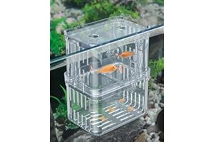 Pawfly Aquarium Breeding Box - Transparent Plastic Breeder Box for Fish Tank, Fry Hatchery Incubator for Baby Fish, Shrimp, Betta, Clownfish, Guppy, Large