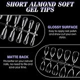 gelike ec Gel Nail Tips Kit 240PCS Clear Full Cover Almond Shape 12 Sizes view 7