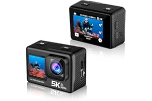 Sixmou SU7 4K 60fps Action Camera with Dual Screen,Remote Control,Image Stabilization, Outdoor Sports Underwater Video Camera for Diving,Skiing,Motorcycle and Bike Helmet Camera