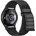 Maledan One Click No Gap Band for Samsung Galaxy Watch 7 6 5 4 FE Band 40mm 44mm, Galaxy Watch 4 6 Classic Band, Galaxy Watch 5 Pro Band 45mm, 20mm Soft Wave Pattern Nylon Adjustable Strap Women Men