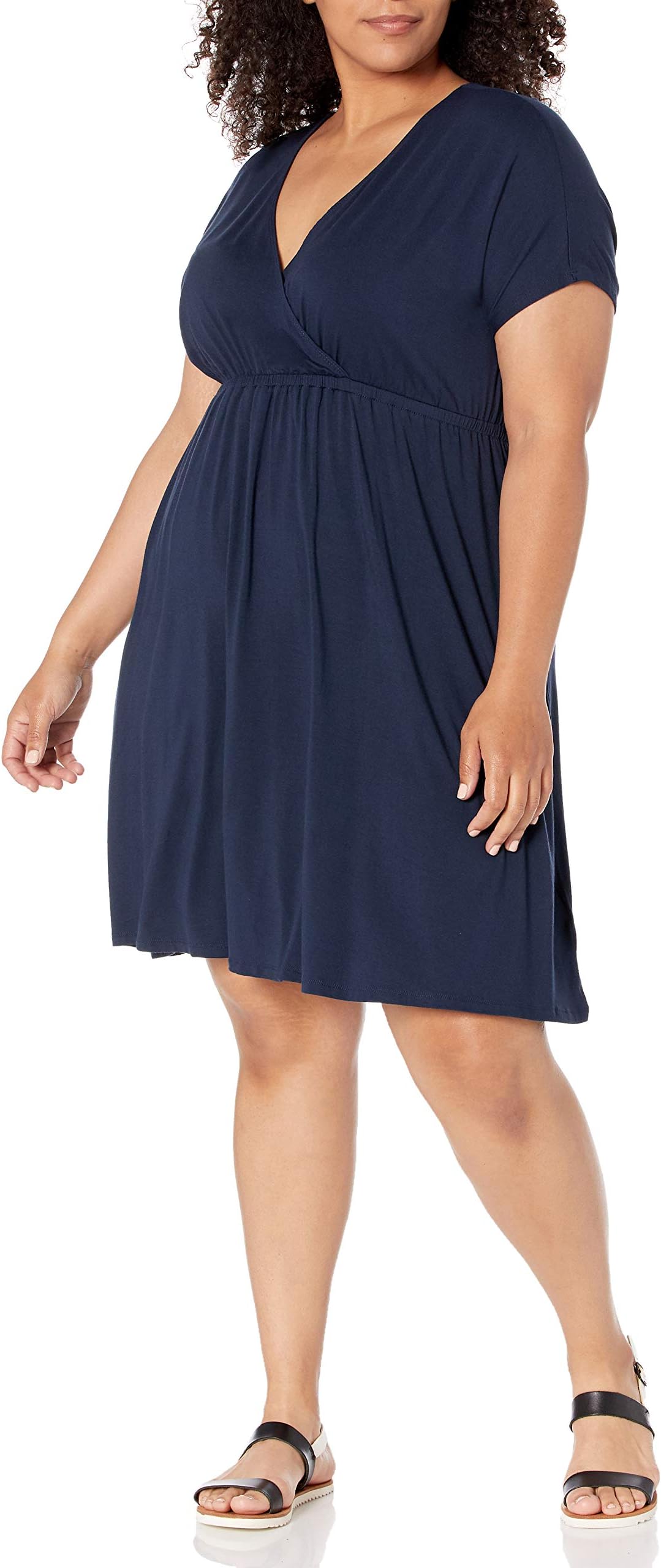 Amazon EssentialsWomen's Surplice Dress (Available in Plus Size)