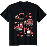 Kids Valentines Day Construction Trucks Funny Boys Kids Toddler T-Shirt