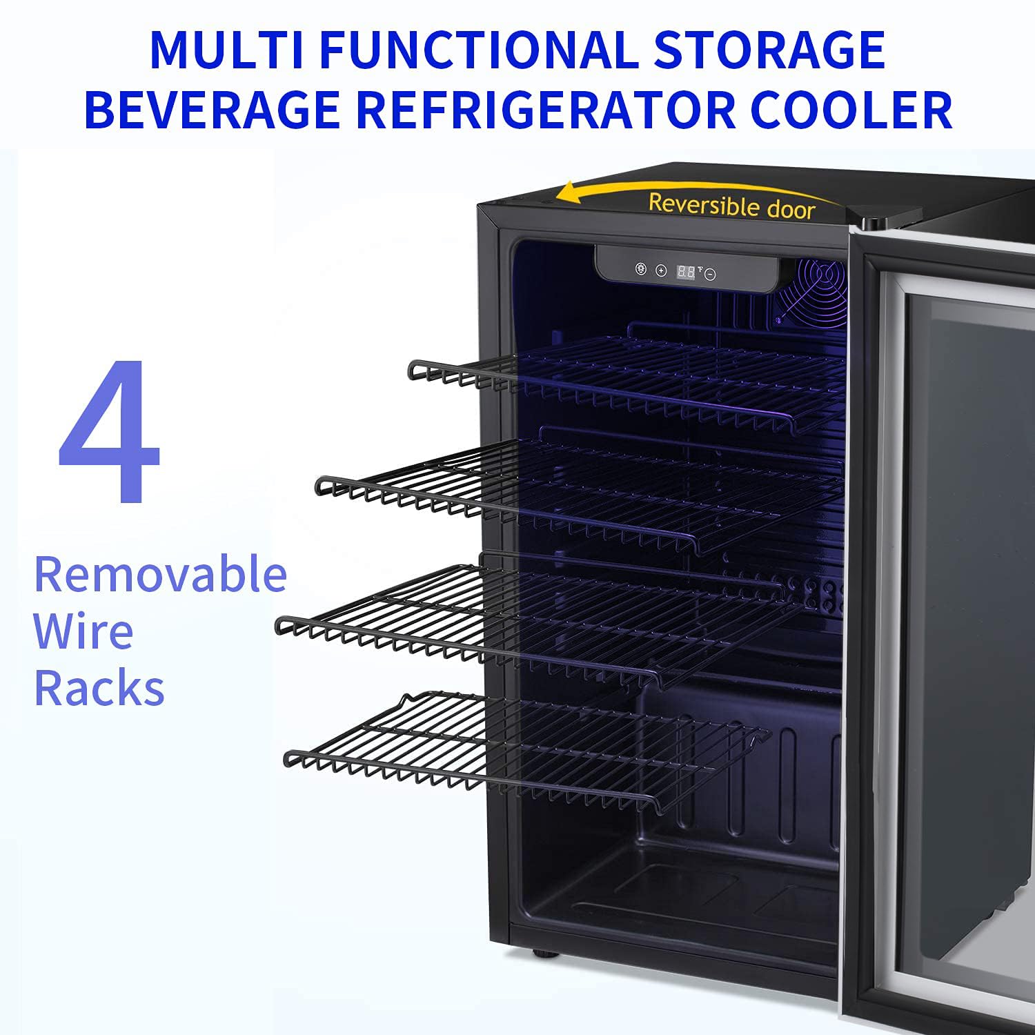 Antarctic Star Beverage Refrigerator Cooler 120 Can Mini Fridge Glass