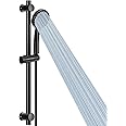 5-Setting High Pressure Handheld Shower Head Combo, NearMoon Multi-functions Powerful Spray Handheld Showerhead Combo (with Slide Bar and 60″ Stainless Steel Hose, Matte Black)