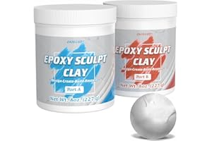 OAIEGSD 1 Pound Self-Hardening AB Epoxy, 2 Part Modeling Compound (A & B), White Epoxy Sculpt Clay, Sculpt Clay for Sculpting, Epoxy Clay Magic Sculpt for Sculpting, Modeling, Filling, Repairing