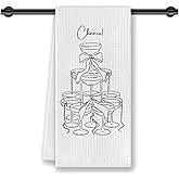 CosxHabitat Coquette Bow Champagne Kitchen Dish Towels,Wedding Party Hand Tea Bar Towel,Wedding Gifts for Women Champagne Lovers,16x24 Inches