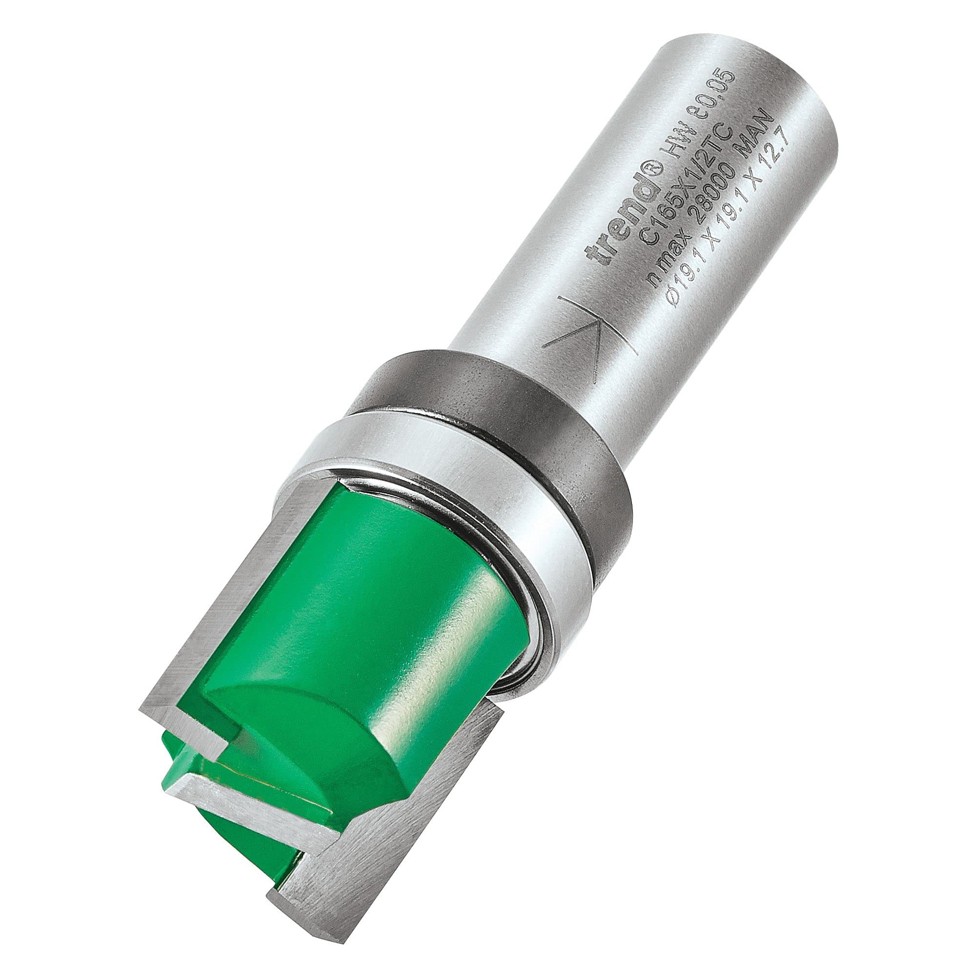 Trend CraftPro Guided Profiler Router Cutter Bit, 1/2 Inch Shank, 19.1mm Cut Diameter & 19.1mm Cut Length, Tungsten Carbide Tipped, C165X1/2TC