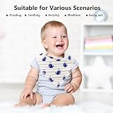 Newthinking 10 Pack Baby Dribble Bibs 100% Cotton Adjustable Snaps Gray-Blue view 6