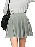 MBJ WB2382 Women's Casual Mini Flared Plain Pleated
