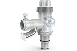 POOLHACKER [ Patented ] Pool Plunger Valve Plus for Above Ground Pool, Pool Pipe Holder with Plunger Valve Pool Parts and Accessories, Shut Off Valve, Replacement for Above Ground Pool Fittings