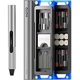 HOTO SNAPBLOQ&trade; R-A04 Mini Rotary Tool Kit, Brushless Engraving Pen | Cordless or Corded, Variable Speed, Modular Storage, 38 Accessories for 3D Printer Sanding, Polishing, Carving, Drilling DIY