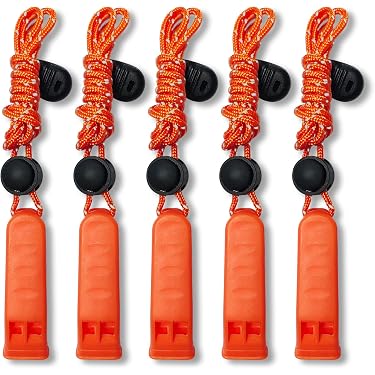 Lot De 10 Sifflets D'urgence Orange Avec Crochet - Pour Randonnée, Camping, Survie, Sports Outdoor
