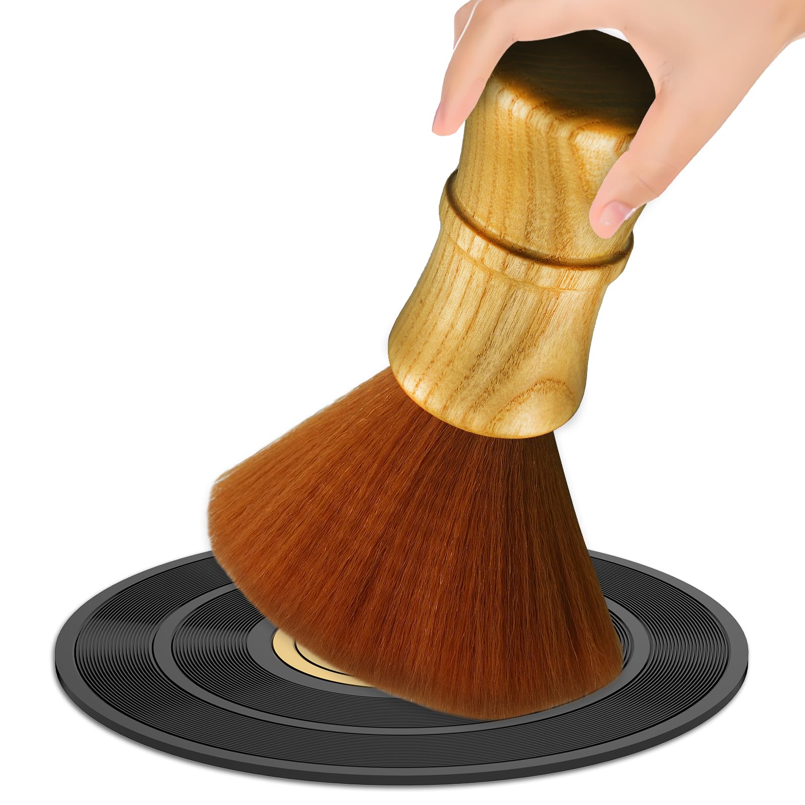 LP Vinyl Anti Static Wooden Hair Brush Dust Record Cleaning Tool