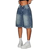 oyyniis Girls Jean Shorts Cute Vintage Distressed Washed Denim Shorts for Teen Straight Leg Y2K Streetwear 13-16Y