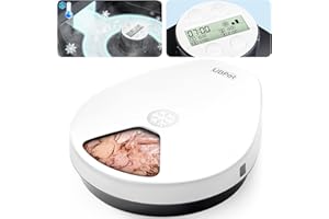 UBPET F10 Automatic Cat Feeder Wet Food, Semiconductor Cooling 5 Meal Timed Meat Dispenser, 24-Hour Freshness 3 Cooling Modes, Dry and Wet Food Automatic Feeder for Cats and Dogs