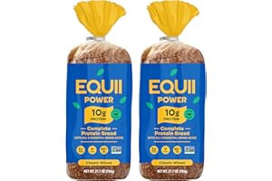 EQUII Power Protein Bread - Classic Wheat - Vegan Wheat Bread - 10g Protein per Slice - Low Sugar - Low Carbs - 9 Essential Amino Acids - Helps Build Muscle & Support Weight Management - 2 Loaves - 27.7oz (784g)