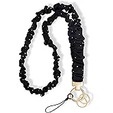 noiunal Scrunchie Lanyard for ID Badges, Stretchy Teacher Lanyard for Keys, Retractable Neck Keychain Holder for Women Men