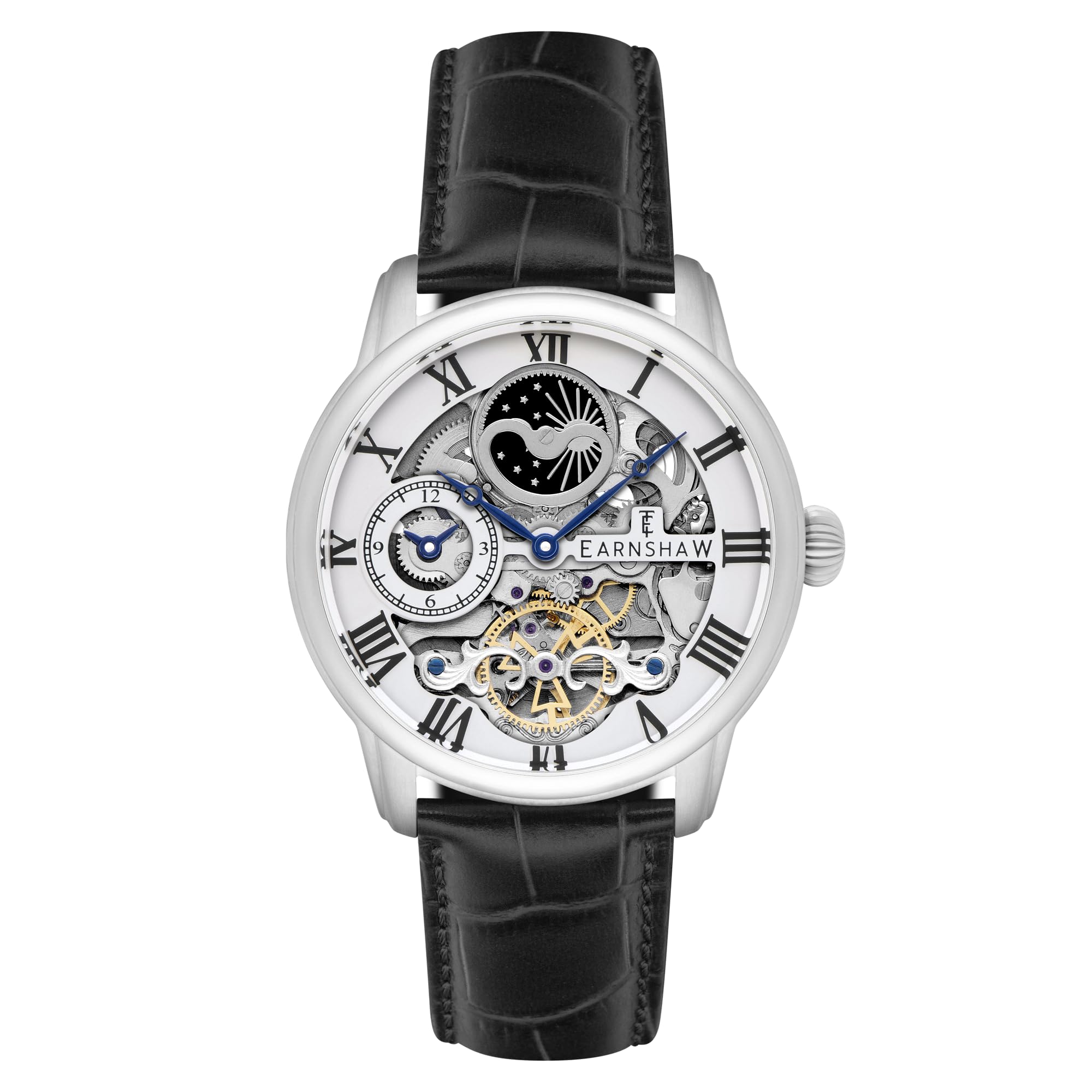 Thomas Earnshaw Men's Longitude Skeleton Automatic Watch with White Dial Analogue Display and Black Leather Strap ES-8006-01 — image 1