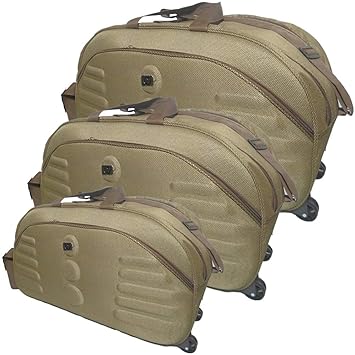 Blumelt Duffle Wheel Bag Set of 3 (20, 22 & 24 inch) (Tan)