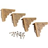 dophee 16Pcs Antique Bronze Furniture Corner Protectors, 1.26"x1.26"x0.43" | Retro Style Edge Safety Guards for Picture Frame Album Jewelry Box Gift Box Wooden Case Chest Table Small Cabinet
