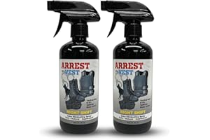 Arrest My Vest Military and Police Grade Odor Eliminating Spray for Body Armor Odor, Tactical Gear. Safe on K9's. Safe on All Ballistic Vests and Fabrics - New Night Shift Fragrance - 2 16 oz Bottles