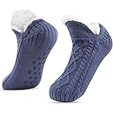 SIMIYA Winter Slipper Socks for Men Women with Grippers – Warm, Fuzzy, Fleece-Lined, Non-Slip, Cozy & Thick for Cold Weather