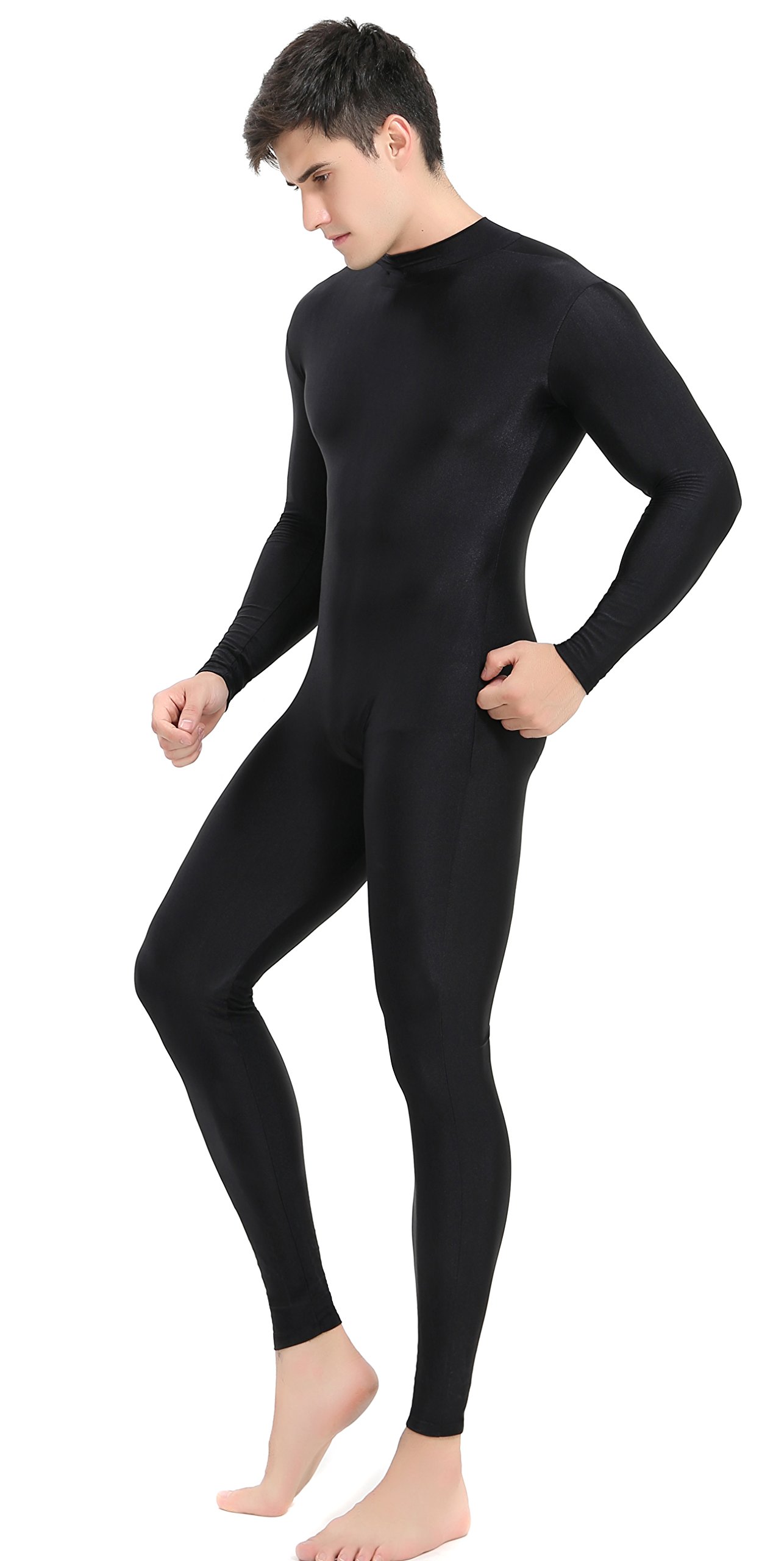 Speerise Mens Turtleneck Spandex Long Sleeve Unitard Bodysuit Dancewear